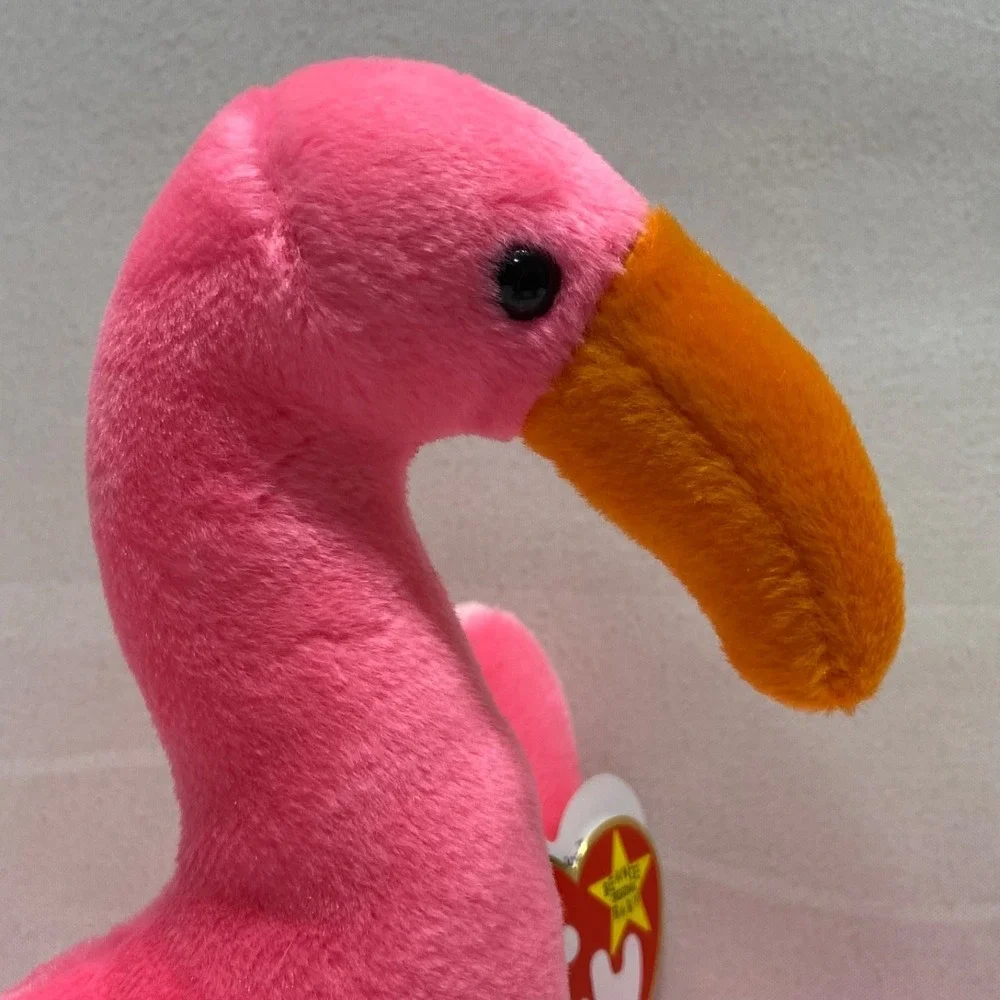 Vintage Ty Beanie Babies Pinky Flamingo Pink Bird Retired 1995 Rare See Tags MWT